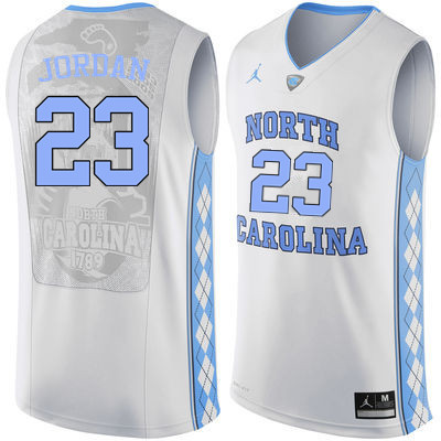 Men North Carolina Tar Heels #23 Michael Jordan College Basketball Jerseys Sale-White